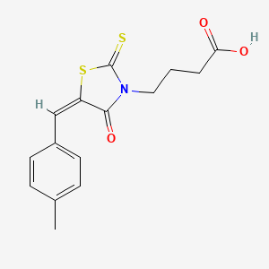 molecular formula C15H15NO3S2 B3478868 4-[5-(4-methylbenzylidene)-4-oxo-2-thioxo-1,3-thiazolidin-3-yl]butanoic acid 