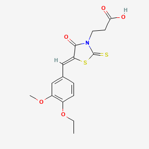 3-[5-(4-ethoxy-3-methoxybenzylidene)-4-oxo-2-thioxo-1,3-thiazolidin-3-yl]propanoic acid