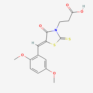 3-[5-(2,5-dimethoxybenzylidene)-4-oxo-2-thioxo-1,3-thiazolidin-3-yl]propanoic acid