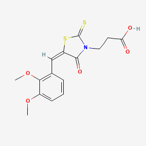 molecular formula C15H15NO5S2 B3478934 3-[5-(2,3-dimethoxybenzylidene)-4-oxo-2-thioxo-1,3-thiazolidin-3-yl]propanoic acid 