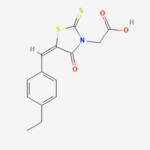 molecular formula C14H13NO3S2 B3478936 [5-(4-ethylbenzylidene)-4-oxo-2-thioxo-1,3-thiazolidin-3-yl]acetic acid 
