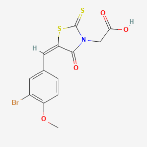 molecular formula C13H10BrNO4S2 B3478947 [5-(3-bromo-4-methoxybenzylidene)-4-oxo-2-thioxo-1,3-thiazolidin-3-yl]acetic acid 