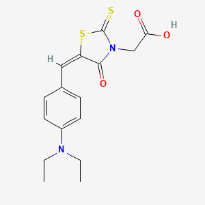 molecular formula C16H18N2O3S2 B3478958 {5-[4-(diethylamino)benzylidene]-4-oxo-2-thioxo-1,3-thiazolidin-3-yl}acetic acid 