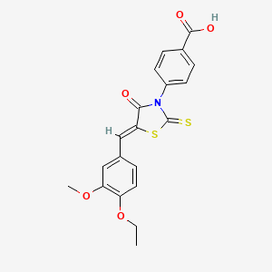 4-[5-(4-ethoxy-3-methoxybenzylidene)-4-oxo-2-thioxo-1,3-thiazolidin-3-yl]benzoic acid
