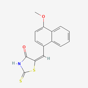 molecular formula C15H11NO2S2 B3479025 5-[(4-methoxy-1-naphthyl)methylene]-2-thioxo-1,3-thiazolidin-4-one 