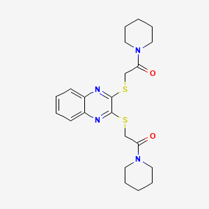 2,3-bis{[2-oxo-2-(1-piperidinyl)ethyl]thio}quinoxaline