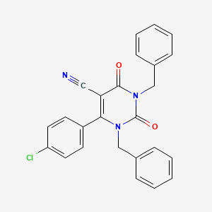 molecular formula C25H18ClN3O2 B3479031 1,3-dibenzyl-6-(4-chlorophenyl)-2,4-dioxo-1,2,3,4-tetrahydro-5-pyrimidinecarbonitrile 