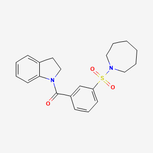molecular formula C21H24N2O3S B3479034 1-[3-(1-azepanylsulfonyl)benzoyl]indoline 