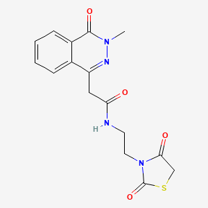 molecular formula C16H16N4O4S B3479037 N-[2-(2,4-dioxo-1,3-thiazolidin-3-yl)ethyl]-2-(3-methyl-4-oxo-3,4-dihydro-1-phthalazinyl)acetamide 