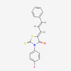 molecular formula C18H12FNOS2 B3479057 3-(4-fluorophenyl)-5-(3-phenyl-2-propen-1-ylidene)-2-thioxo-1,3-thiazolidin-4-one 
