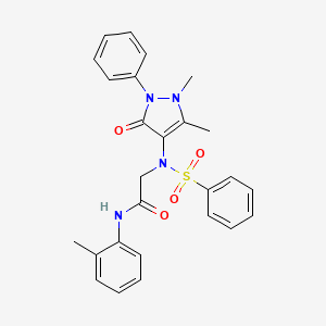 molecular formula C26H26N4O4S B3479060 N~2~-(1,5-dimethyl-3-oxo-2-phenyl-2,3-dihydro-1H-pyrazol-4-yl)-N~1~-(2-methylphenyl)-N~2~-(phenylsulfonyl)glycinamide 