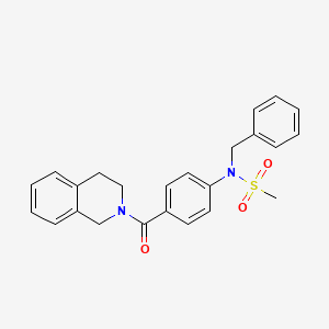 molecular formula C24H24N2O3S B3479082 N-benzyl-N-[4-(3,4-dihydro-2(1H)-isoquinolinylcarbonyl)phenyl]methanesulfonamide 