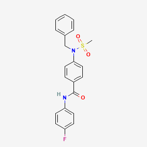 molecular formula C21H19FN2O3S B3479098 4-[benzyl(methylsulfonyl)amino]-N-(4-fluorophenyl)benzamide 