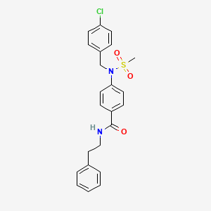 molecular formula C23H23ClN2O3S B3479113 4-[(4-chlorobenzyl)(methylsulfonyl)amino]-N-(2-phenylethyl)benzamide 