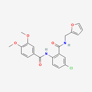 molecular formula C21H19ClN2O5 B3479126 5-chloro-2-[(3,4-dimethoxybenzoyl)amino]-N-(2-furylmethyl)benzamide 