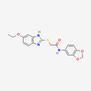 N-1,3-benzodioxol-5-yl-2-[(5-ethoxy-1H-benzimidazol-2-yl)thio]acetamide