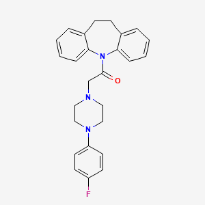 molecular formula C26H26FN3O B3479154 5-{[4-(4-fluorophenyl)-1-piperazinyl]acetyl}-10,11-dihydro-5H-dibenzo[b,f]azepine 