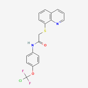 molecular formula C18H13ClF2N2O2S B3479161 N-{4-[chloro(difluoro)methoxy]phenyl}-2-(quinolin-8-ylthio)acetamide 