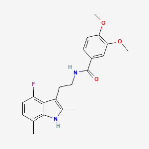 molecular formula C21H23FN2O3 B3479173 N-[2-(4-fluoro-2,7-dimethyl-1H-indol-3-yl)ethyl]-3,4-dimethoxybenzamide 