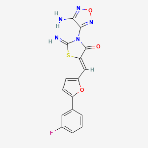 molecular formula C16H10FN5O3S B3479179 3-(4-amino-1,2,5-oxadiazol-3-yl)-5-{[5-(3-fluorophenyl)-2-furyl]methylene}-2-imino-1,3-thiazolidin-4-one 