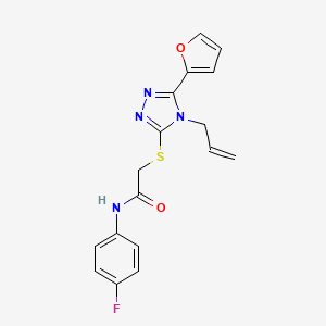 molecular formula C17H15FN4O2S B3479201 2-{[4-allyl-5-(2-furyl)-4H-1,2,4-triazol-3-yl]thio}-N-(4-fluorophenyl)acetamide CAS No. 442641-49-8