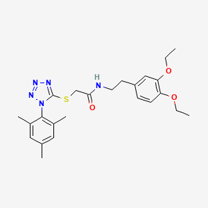 molecular formula C24H31N5O3S B3479216 N-[2-(3,4-diethoxyphenyl)ethyl]-2-[(1-mesityl-1H-tetrazol-5-yl)thio]acetamide 