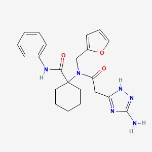 molecular formula C22H26N6O3 B3479220 1-[[(3-amino-1H-1,2,4-triazol-5-yl)acetyl](2-furylmethyl)amino]-N-phenylcyclohexanecarboxamide 