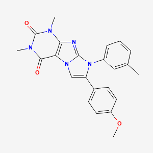 molecular formula C23H21N5O3 B3479226 7-(4-methoxyphenyl)-1,3-dimethyl-8-(3-methylphenyl)-1H-imidazo[2,1-f]purine-2,4(3H,8H)-dione 