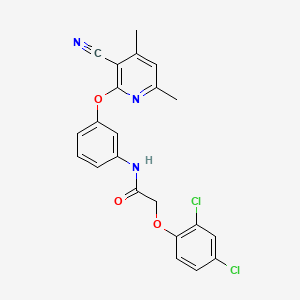 N-{3-[(3-cyano-4,6-dimethylpyridin-2-yl)oxy]phenyl}-2-(2,4-dichlorophenoxy)acetamide