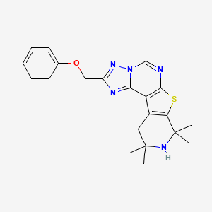 molecular formula C21H23N5OS B3479266 8,8,10,10-tetramethyl-2-(phenoxymethyl)-8,9,10,11-tetrahydropyrido[4',3':4,5]thieno[3,2-e][1,2,4]triazolo[1,5-c]pyrimidine 