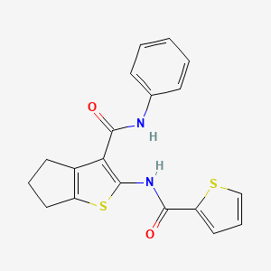 molecular formula C19H16N2O2S2 B3479291 N-phenyl-2-[(2-thienylcarbonyl)amino]-5,6-dihydro-4H-cyclopenta[b]thiophene-3-carboxamide 