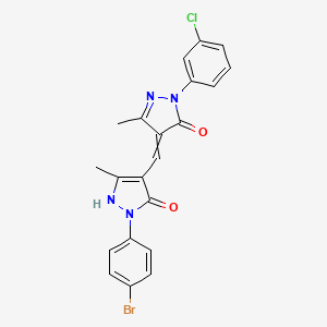 2-(4-bromophenyl)-4-{[1-(3-chlorophenyl)-5-hydroxy-3-methyl-1H-pyrazol-4-yl]methylene}-5-methyl-2,4-dihydro-3H-pyrazol-3-one