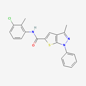 molecular formula C20H16ClN3OS B3479304 N-(3-chloro-2-methylphenyl)-3-methyl-1-phenyl-1H-thieno[2,3-c]pyrazole-5-carboxamide 