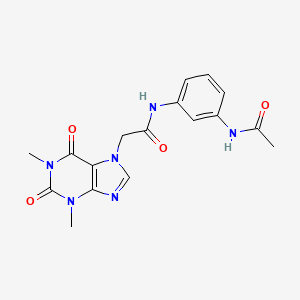 molecular formula C17H18N6O4 B3479323 N-[3-(acetylamino)phenyl]-2-(1,3-dimethyl-2,6-dioxo-1,2,3,6-tetrahydro-7H-purin-7-yl)acetamide 