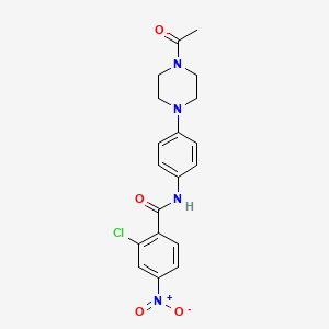 molecular formula C19H19ClN4O4 B3479396 N-[4-(4-acetyl-1-piperazinyl)phenyl]-2-chloro-4-nitrobenzamide 