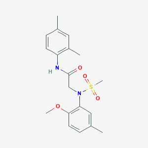 molecular formula C19H24N2O4S B3479493 N~1~-(2,4-dimethylphenyl)-N~2~-(2-methoxy-5-methylphenyl)-N~2~-(methylsulfonyl)glycinamide 