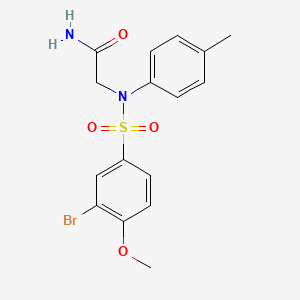 N~2~-[(3-bromo-4-methoxyphenyl)sulfonyl]-N~2~-(4-methylphenyl)glycinamide