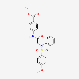 molecular formula C24H24N2O6S B3479559 ethyl 4-({N-[(4-methoxyphenyl)sulfonyl]-N-phenylglycyl}amino)benzoate 