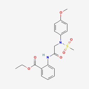 molecular formula C19H22N2O6S B3479562 ethyl 2-{[N-(4-methoxyphenyl)-N-(methylsulfonyl)glycyl]amino}benzoate 