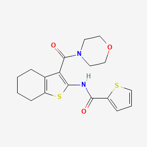 molecular formula C18H20N2O3S2 B3479567 N-[3-(4-morpholinylcarbonyl)-4,5,6,7-tetrahydro-1-benzothien-2-yl]-2-thiophenecarboxamide 