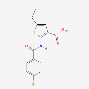 molecular formula C14H12BrNO3S B3479581 2-[(4-bromobenzoyl)amino]-5-ethyl-3-thiophenecarboxylic acid 