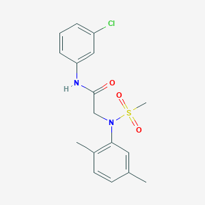 molecular formula C17H19ClN2O3S B3479596 N~1~-(3-chlorophenyl)-N~2~-(2,5-dimethylphenyl)-N~2~-(methylsulfonyl)glycinamide 