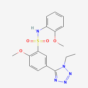 molecular formula C17H19N5O4S B3479602 5-(1-ethyl-1H-tetrazol-5-yl)-2-methoxy-N-(2-methoxyphenyl)benzenesulfonamide CAS No. 6240-07-9