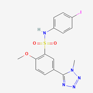 molecular formula C15H14IN5O3S B3479607 N-(4-iodophenyl)-2-methoxy-5-(1-methyl-1H-tetrazol-5-yl)benzenesulfonamide 