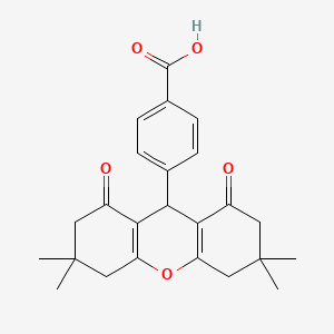 molecular formula C24H26O5 B3479624 4-(3,3,6,6-tetramethyl-1,8-dioxo-2,3,4,5,6,7,8,9-octahydro-1H-xanthen-9-yl)benzoic acid 