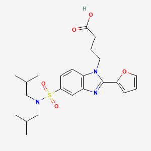 molecular formula C23H31N3O5S B3479637 4-[5-[(diisobutylamino)sulfonyl]-2-(2-furyl)-1H-benzimidazol-1-yl]butanoic acid 