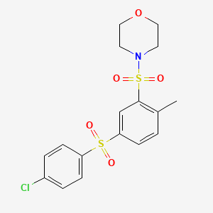 molecular formula C17H18ClNO5S2 B3479642 4-({5-[(4-chlorophenyl)sulfonyl]-2-methylphenyl}sulfonyl)morpholine 