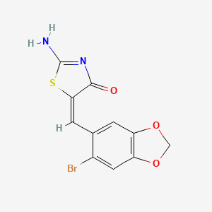 5-[(6-bromo-1,3-benzodioxol-5-yl)methylene]-2-imino-1,3-thiazolidin-4-one