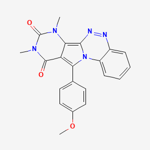 molecular formula C21H17N5O3 B3479673 11-(4-methoxyphenyl)-7,9-dimethylpyrimido[4',5':3,4]pyrrolo[2,1-c][1,2,4]benzotriazine-8,10(7H,9H)-dione 