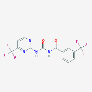 molecular formula C15H10F6N4O2 B3479681 N-({[4-methyl-6-(trifluoromethyl)pyrimidin-2-yl]amino}carbonyl)-3-(trifluoromethyl)benzamide 